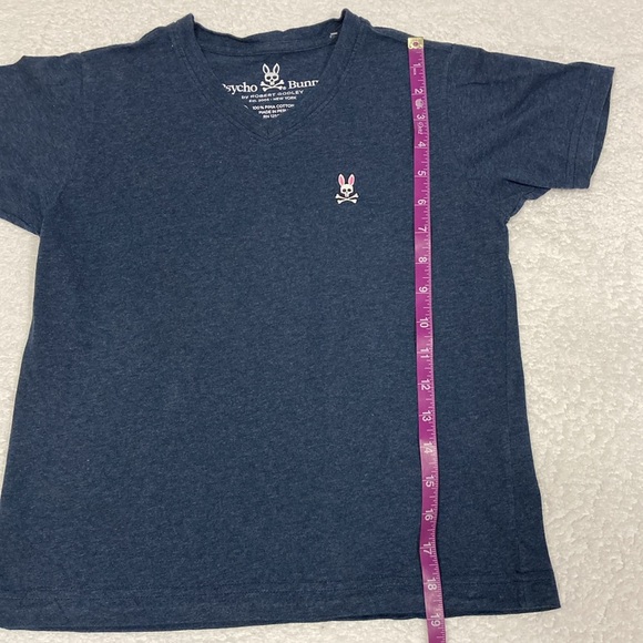 Psycho Bunny by Robert Godley dark blue vneck short sleeve tee t-shirt small 7/8 - Picture 2 of 7